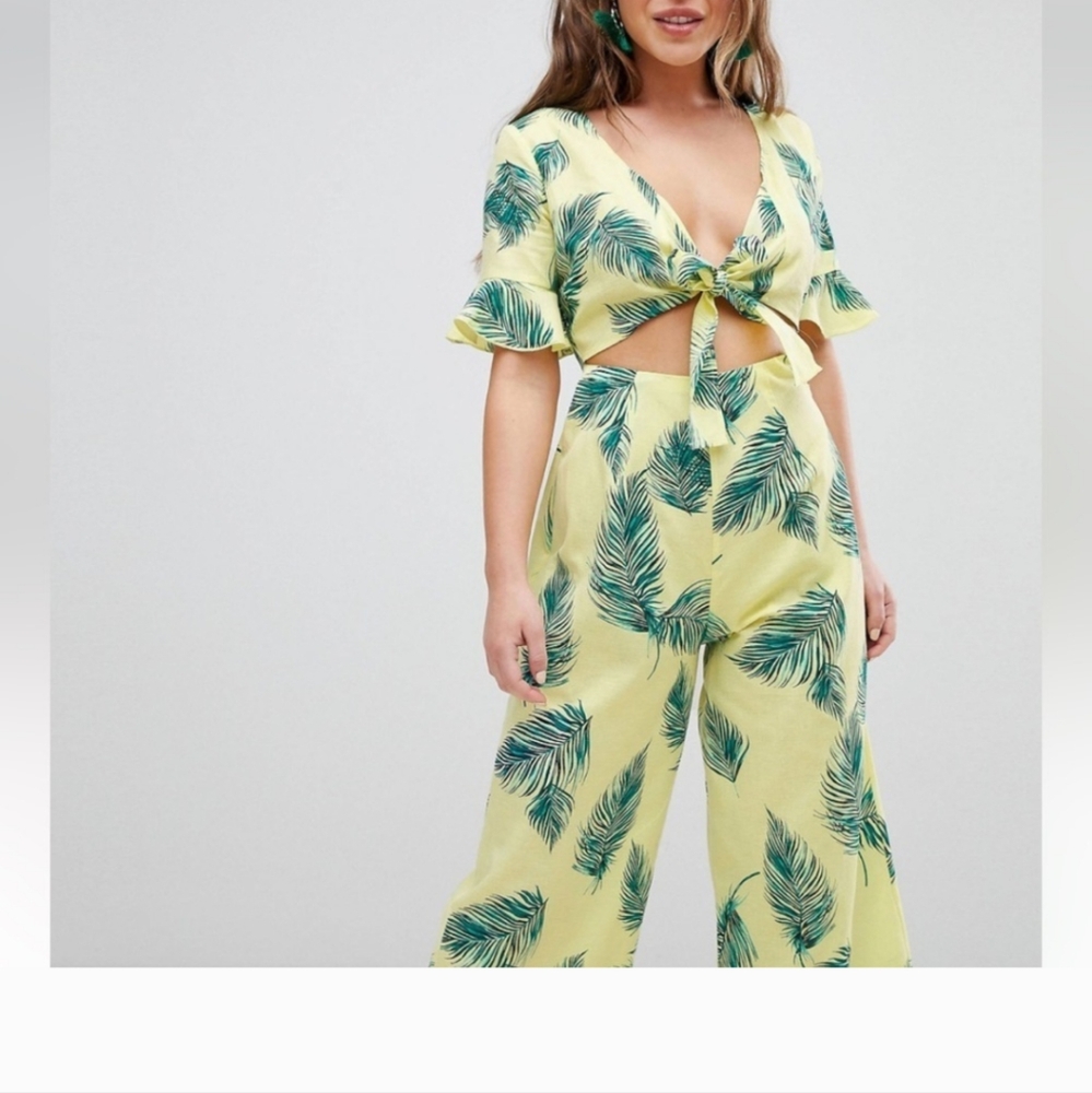 Asos tie front jumpsuit